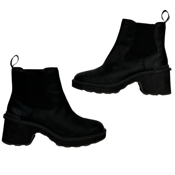 Sorel Women's Hi-Line Chelsea Boots 10 Platform Heeled Waterproof Black Platform - Picture 3 of 11